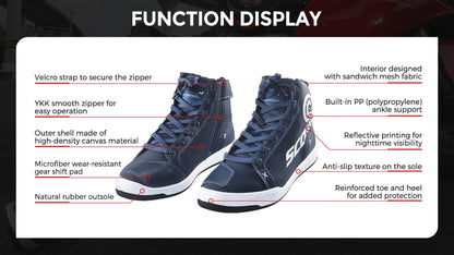 Scoyco Motorcycle Shoes Anti-Skip Breathable Shockproof Touring Casual High Ankle Autumn Summer Leisure Racing Riding Moto Boots