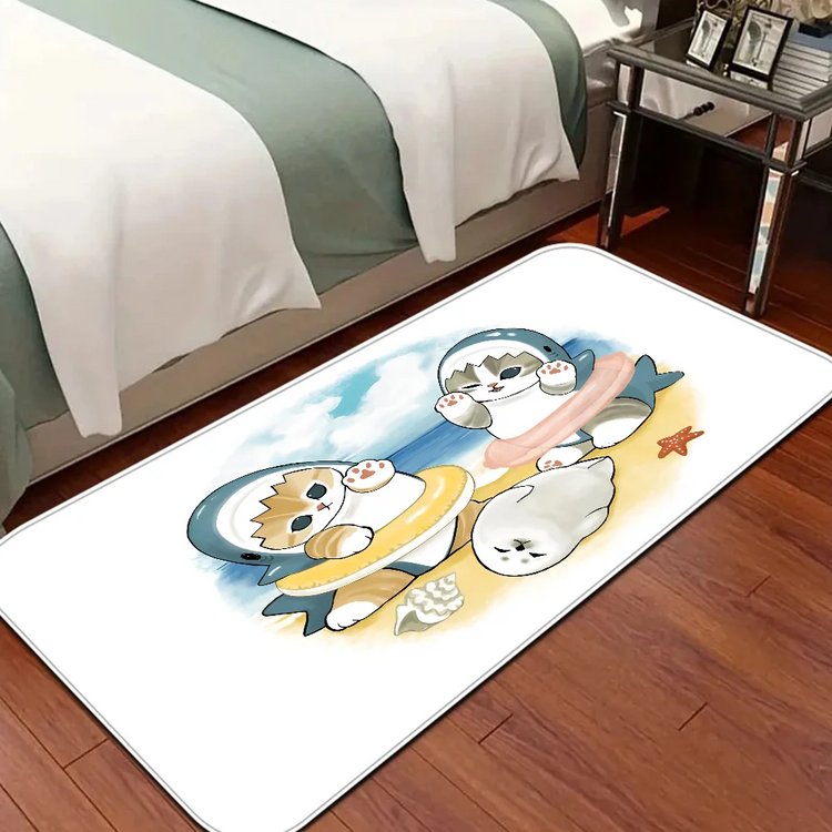Funny Cat M-Mofusand  Floor Mat Bathroom Mat Kids Room Bedroom Decoration Anti-Slip Doormat Living Room Bedside Area Rugs