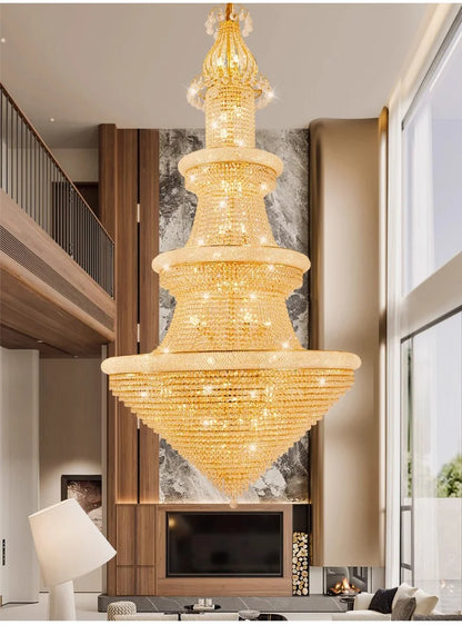 Luxury Crystal Chandeliers Home Decorate Ceiling Chandelier Lustre Duplex Loft Pendant Lights for Living Dining Room Żyrandol