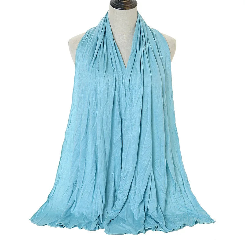 Premium Modal Cotton Jersey Hijab Scarf Long Muslim Shawl Plain Soft Turban Tie Head Wraps For Women Africa Headband 170x60cm