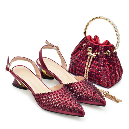 Nigeria Shoe and Bag Wedding Shoes Bride Nigerian Ladies Wedding Shoes Luxury Italian Style Heels African Women Party Pumps