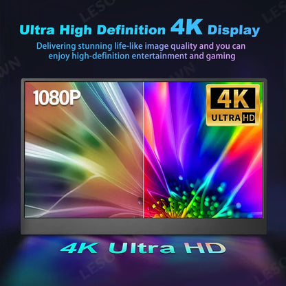 LESOWN 15.6 inch 4K Touchscreen Portable Monitor 1080P IPS USB-C HDMI Gaming Extended Display for Second Screen PS4/ 5 Switch