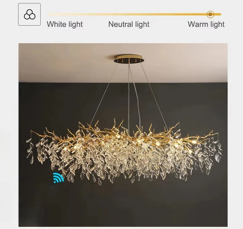 Luxury Modern Crystal Ceiling Chandelier Led Pendant Lamp Dining Table Living Room Bedroom Home Decor Wall Hanging Light Fixture