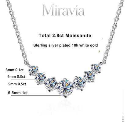 VVS1 D Color Moissanite Necklace for Woman Wedding Fine Jewely with Certificates 925 Sterling Sliver Plated 18k White Gold
