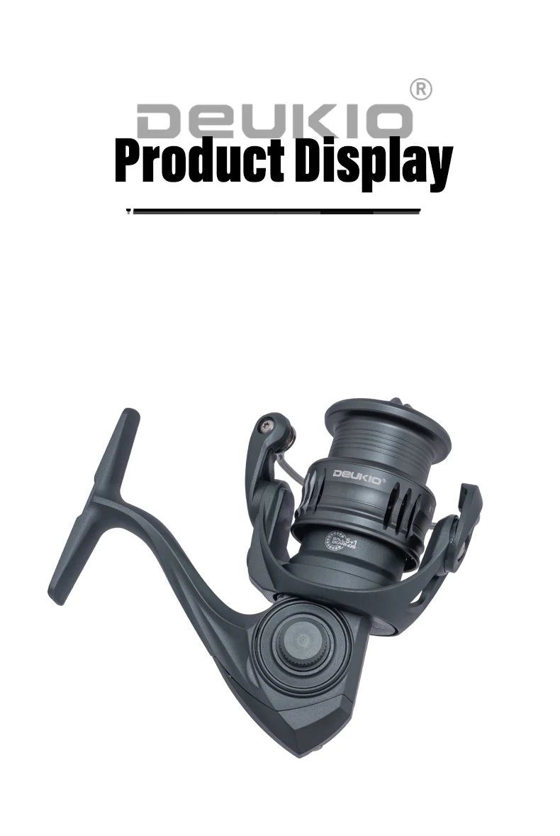DEUKIO Lightweight Spinning Reel Fishing Reel Gear Ratio 5.2:1 Powerful Spinning Fishing Reels for Freshwater Saltwater
