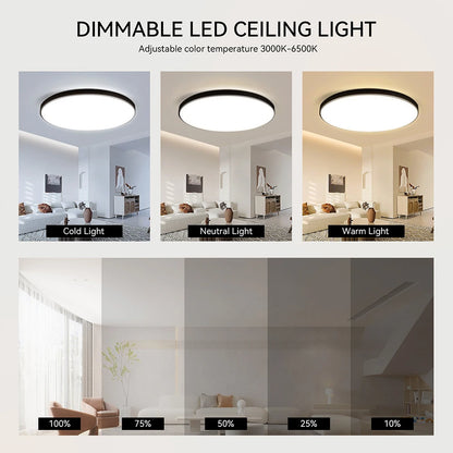 LED Ceiling Lamp 15W~50W Kitchen Light Fixture Bedroom Corridor Lustre Plat Led Lights Living Room Decor 220V Ceiling Chandelier
