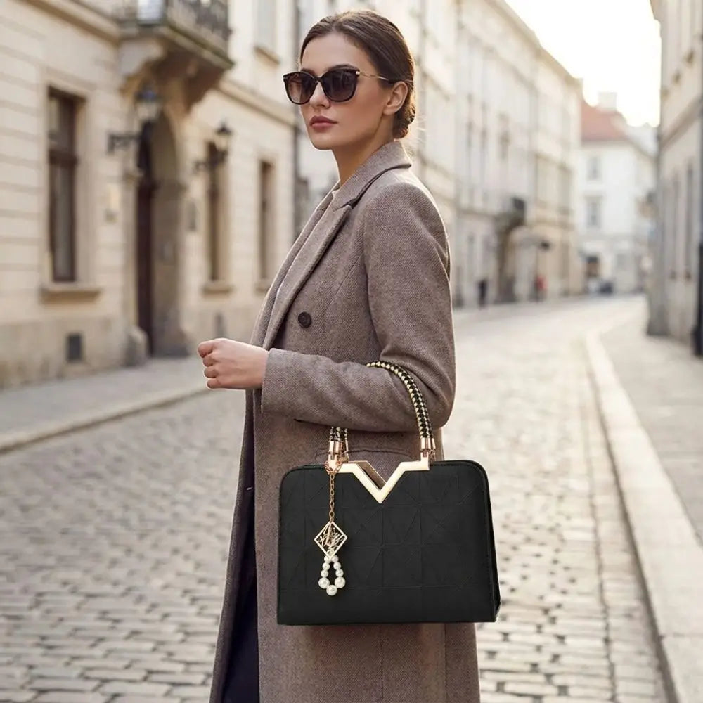 Luxury PU Leather Ladies Hand Bags Large Capacity Casual Versatile Tote Female Handbag Messenger Bags Travel