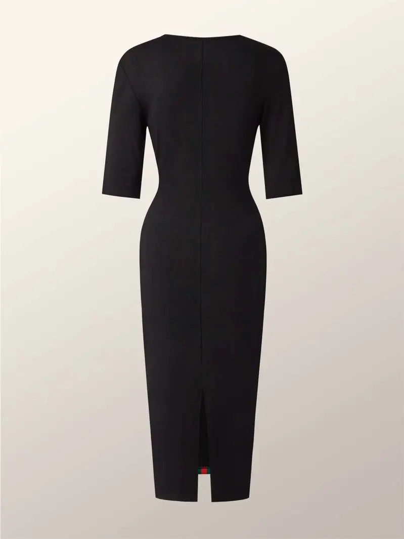 Slim Fit mid Sleeve Hip Hugging mid Length Dress for Women Commuter Slimming Temperament Workwear