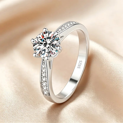 BJXMOSO Real Moissanite 925 Sterling Silver Couple Ring for Women Man Wedding Jewelry Engagement Imitation Diamond Fashion Gifts
