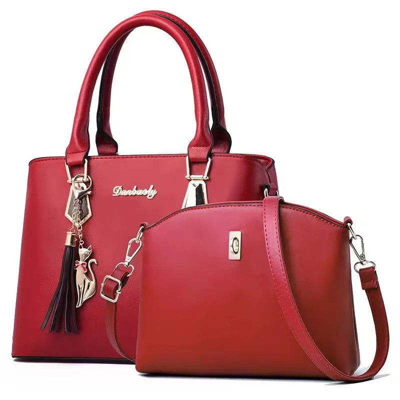 Fashionable women's handbag set, simple shoulder bag, suitable for professional commuting and street photography, versatile