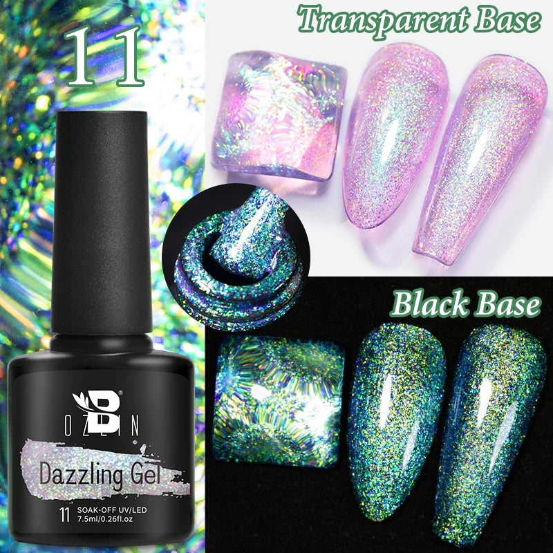 AWStorG 7.5ml Light Color Cat Eye Gel Nail Polish Pink Semi Permanent Glitter Magnetic Gel Soak Off UV LED Varnish Nail Art