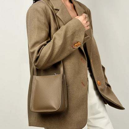 High Quality Genuine Leather Crossbody Bag for Women Vintage Cowhide Leather Shoulder Bag Small Luxury Designer Satchel Handbags