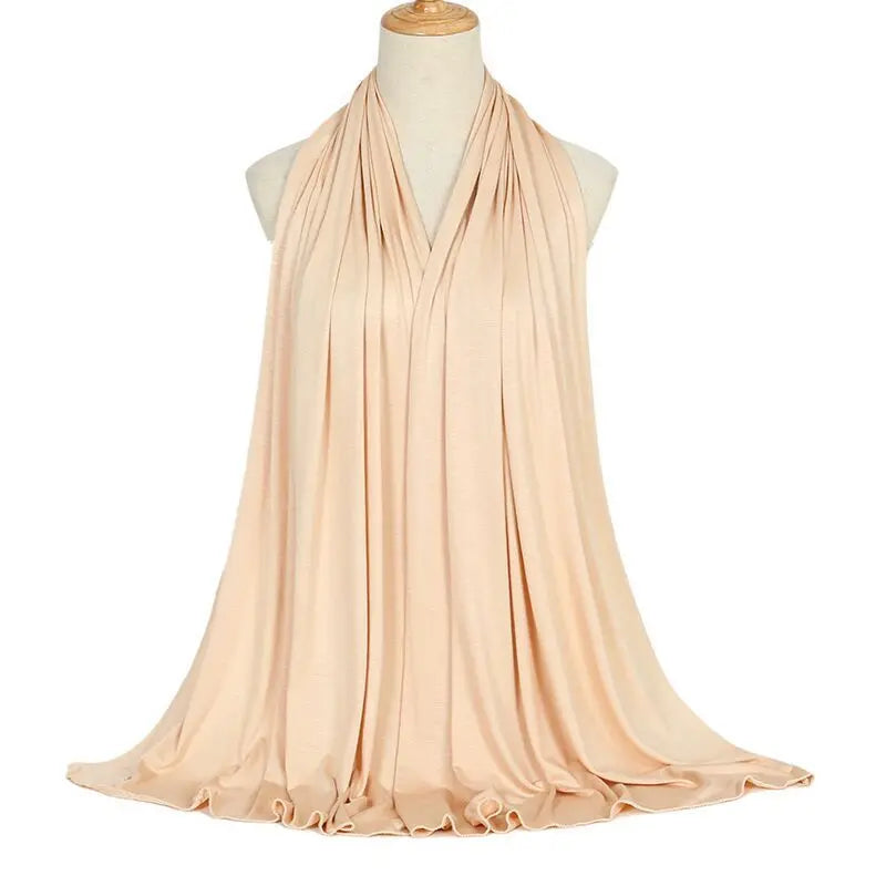 Ramadan Modal Cotton Jersey Hijabs For Woman Long Muslim Shawl Plain Soft Turban Niqab Head Wraps Scarf Women Hijab