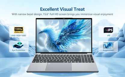 New Ultra Slim Laptop 15.6" 16GB RAM 2TB SSD Intel i9 10980HK/9900 Gaming PC 1920*1080 IPS Windows 11 Office Study Computer PC