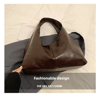 Large Capacity PU Leather Hobo Underarm Bags Autumn Winter Shoulder Bag for Women 2026 New Trend Y2K Handbags and Purses Tote