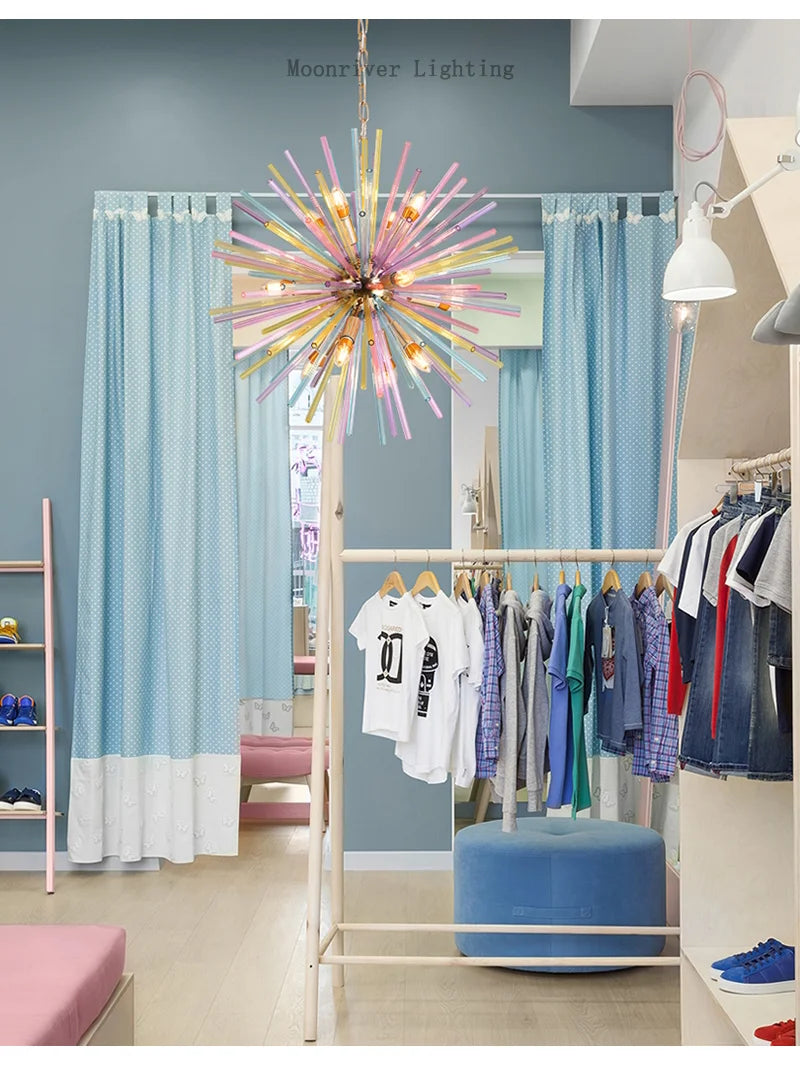 Dandelion Hanging Lamps for Ceiling Personalized Fashion Pendant Lights Modern Creative Colorful Chandelier Loft Kid's Room