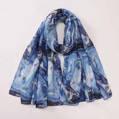 1Pcs Watercolor Print Lady Hijab Women Bohemian Soft Islam Ramadan Muslim Hijabs Foulard Femme Shawl Wrap Scarf Headscarf
