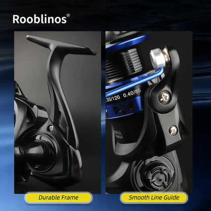 ROOBLINOS EASTING Spinning Reel Metal Spool 5.2:1 Gear Ratio 12BB Saltwater Freshwater Fishing Reel