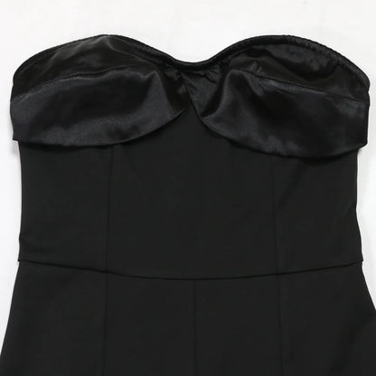 Jumpsuits Strapless Women Sleeveless Sexy Rompers One Piece Overalls Slim Fit Long Pant Ruffles Patchwork Elegant Lady
