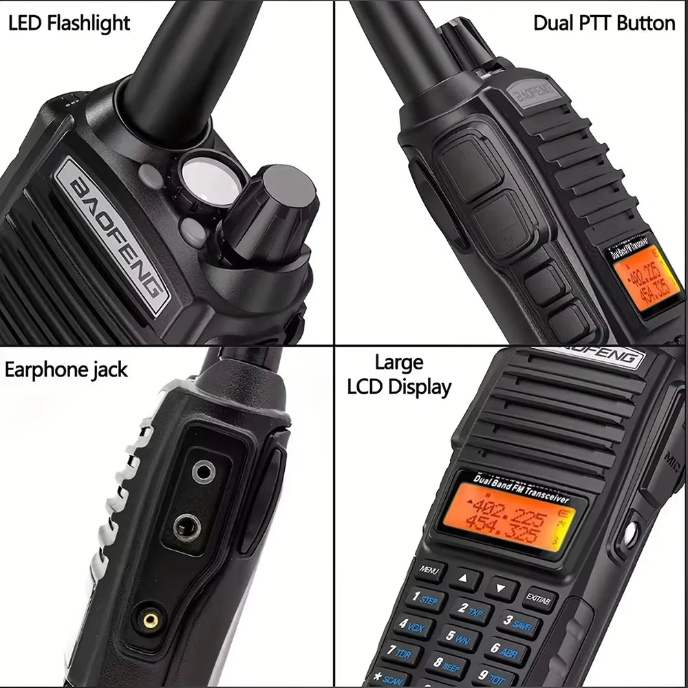 Baofeng UV-82 Walkie-Talkie 5W/8W FM Dual Standby Long Battery Life Outdoor Self-Driving Civil Hand-Held Walkie-Talkie