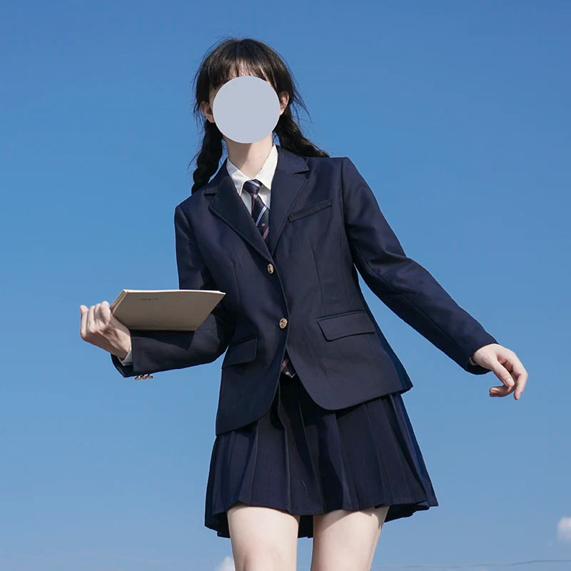 University School Girl Blazer Winter School Uniform Navy Coat Japanese High School Uniforms Suit Girl Students Jacket Seifuku