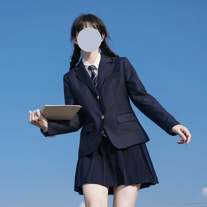 University School Girl Blazer Winter School Uniform Navy Coat Japanese High School Uniforms Suit Girl Students Jacket Seifuku