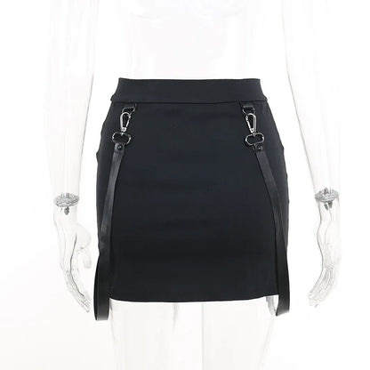 Y2k Skirt Dark Double Zipper Bag Hip Split Gothic Design Tight Skirt Harajuku Black Gothic Bag Hip Skirt Kawaii Vintage