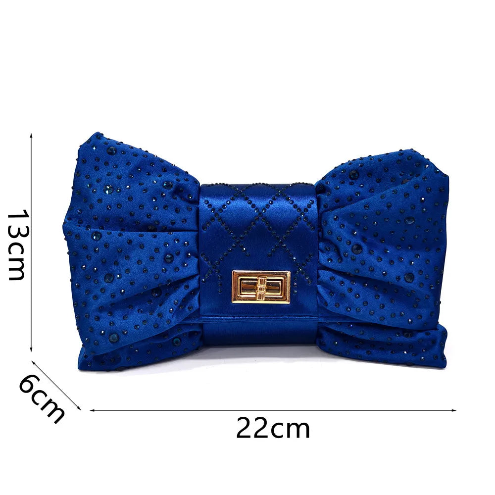 Nigerian Women Heel Party Ladies Italian Design Shoes And Bags Set Decorated with Rhinestone Handbag Wedding Party