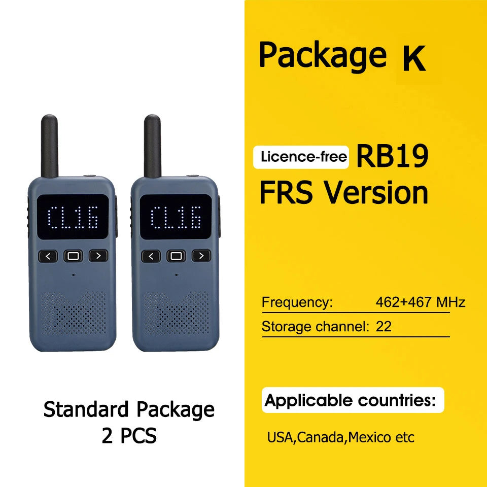 Retevis RB619 Mini Walkie Talkie PMR446/FRS 1650mAh Portable Long Range Two Way Radio Type-C Programmable for Restaurants Hotels