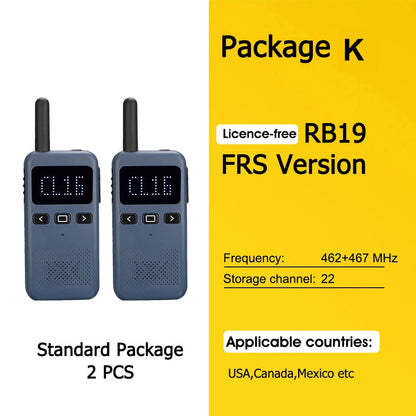 Retevis RB619 Mini Walkie Talkie PMR446/FRS 1650mAh Portable Long Range Two Way Radio Type-C Programmable for Restaurants Hotels