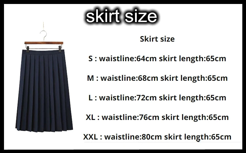 65cm longuette JK Uniform Sets Japanese Women girls uniform dark blue Short/long Sleeve School Uniforms Sailor Pleated Skirt