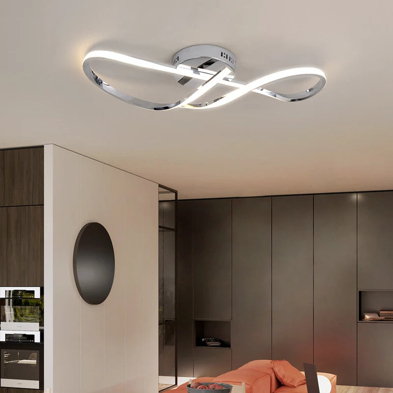 Modern Ceiling Chandelier Gold/Chrome Led Ceiling Lights For Living Bedroom Dimmable Kitchen Dining Room ceiling lamp lustre