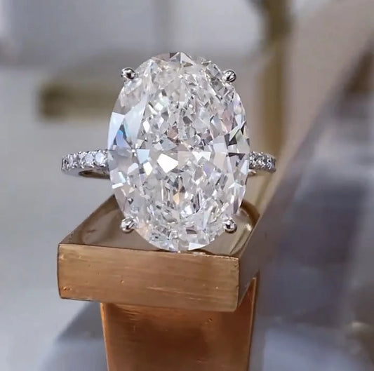 Luxury 925 Sterling SILVER Oval Square Simulated Diamond Rings Finger For Cocktail ENGAGEMENT WEDDING Women JEWELRY