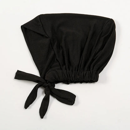 Fashion Cotton Jersey Forehead Cross Inner Hijab Cap Underscarf Tie Back Adjustable Muslim Under Scarf Women Inner Hijab Band