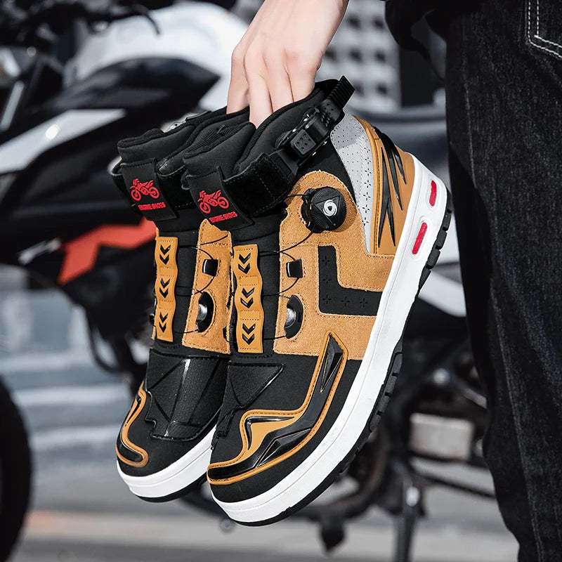 Winter Warm Motorcycle Boots Men Motorbike Sneaker Microfiber Leather Adventure Moto Touring Boots Motorcyclist Shoes Anti-slip