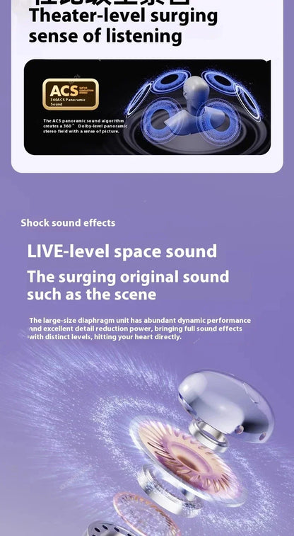 Wireless Bluetooth Earphones Clip-on Q71 Earphone High Sound for Xiaomi Earbuds Led Display Headphones Music Sports Headset