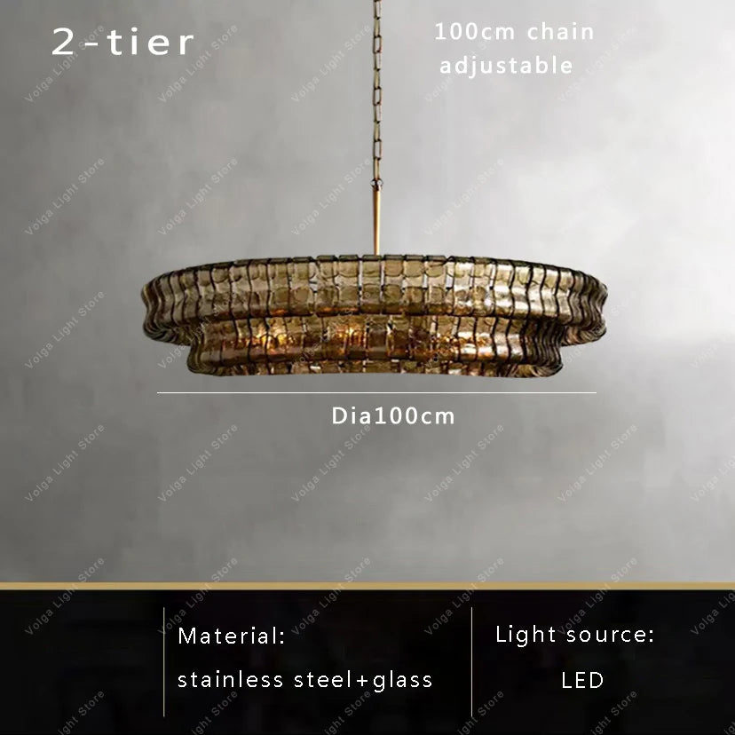 Glass Chandeliers Lights 2026 Classic Round Hanging Lamps for Ceiling Home Decoration Lighting Gold Lustres Lamparas De Teto