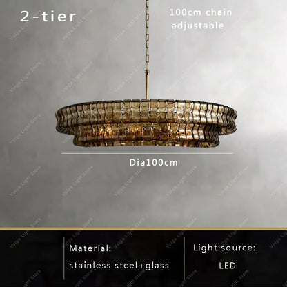 Glass Chandeliers Lights 2026 Classic Round Hanging Lamps for Ceiling Home Decoration Lighting Gold Lustres Lamparas De Teto
