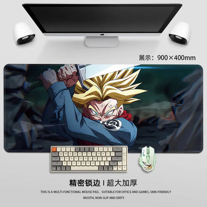 Man Mouse Pad Dragon Ball Mouse Pad Son Goku Printing Pattern Large Gaming Keyboard Desk Mat Super Saiyan Animation Desk Mat