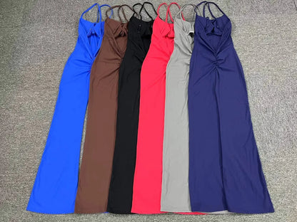 Sports Overalls for Women Sportswear Flared Jumpsuit Woman Padding Jumpsuits Gym Combinaison Femme Coffee Gray Navy Blue Red