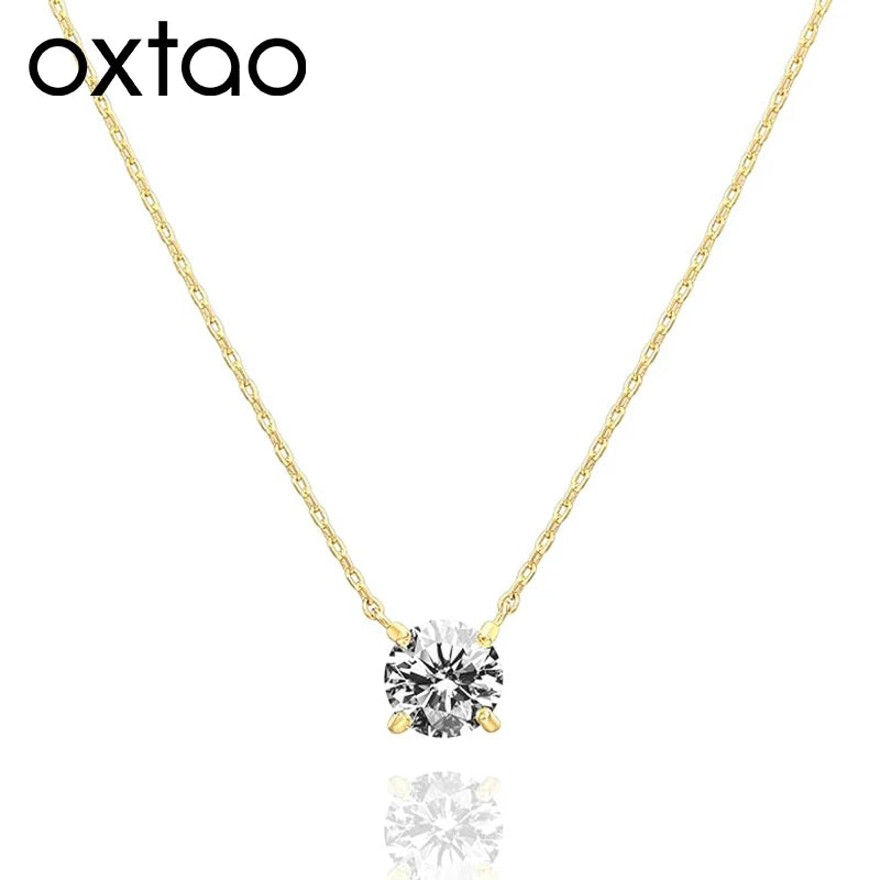 Round Moissanite Pendant Necklace D VVS1 Diamond 5mm/4mm Mini Single Solitaire Necklace Clavicle Chain Wedding Female Jewelry