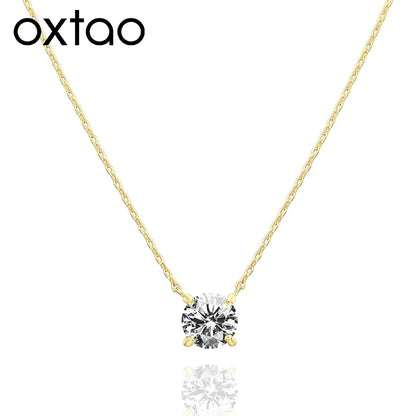 Round Moissanite Pendant Necklace D VVS1 Diamond 5mm/4mm Mini Single Solitaire Necklace Clavicle Chain Wedding Female Jewelry