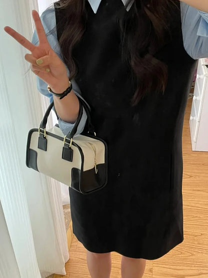 2026 Luxury Brand Genuine Leather Women Shoulder Fashion Gold Lock Handbags Women Top Quality Cowhide Square Bowling Bags Woman