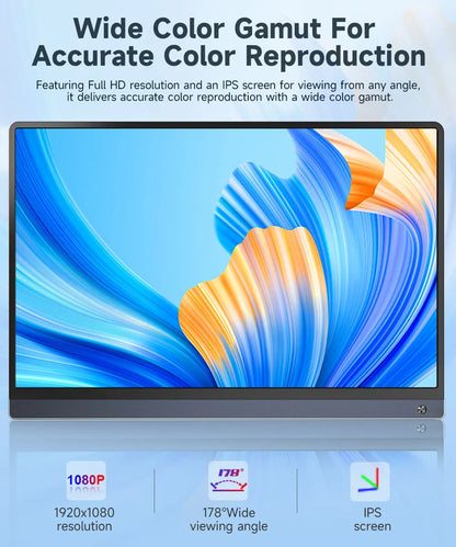 UPERFECT 15.6 " Toucscreen Monitor Built-in 10800mAh Rechargercable Battery 1080P FHD USB C HDMI 120Hz Portable Gaming Display