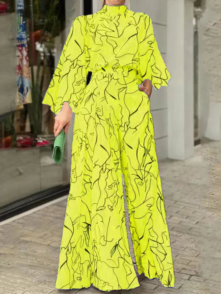 TRAF Autumn Fashion Back Zipper Jumpsuit Women's Casual Long Sleeve Tie Knot Strap Jumpsuits Loose Wide Leg Pants Streetwear