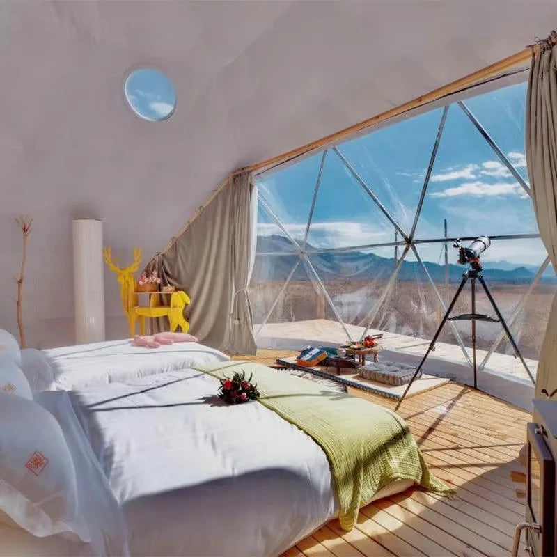 Large Geodesic Dome Tent Luxury Glamping Hotel Resort Tent Safari Accommodation Tent High Quality Factory Direct Supply