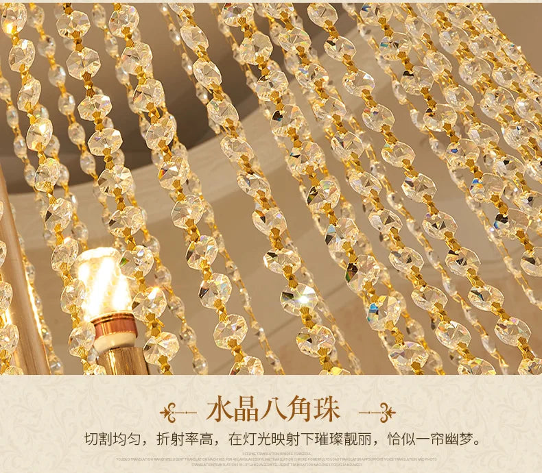 Nordic Modern Crystal Chandelier Wedding Hall Villa Hotel Hall Living Room Home Decoration Ceiling Light Luxurious Pendent Lamp