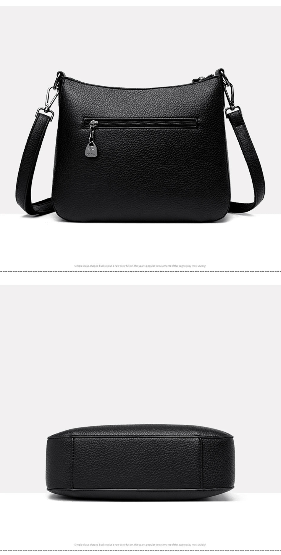 Women's Luxury Designer Top-Handle Bags Soft Leather Handbag Ladies Solid Color Shoulder Crossbody Bag Messenger Commuting Sac