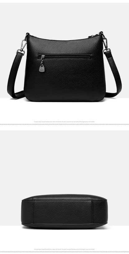 Women's Luxury Designer Top-Handle Bags Soft Leather Handbag Ladies Solid Color Shoulder Crossbody Bag Messenger Commuting Sac
