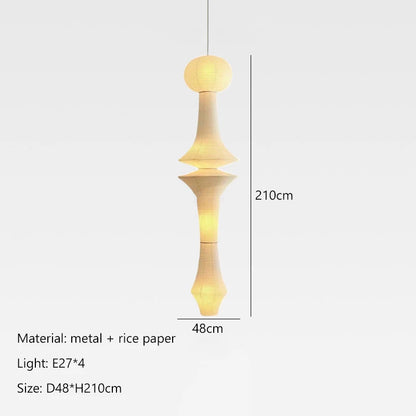 Nordic Wabi Sabi Wind Rice Paper Led Pendant Lights Living Room Bedroom Bedside Lamp Duplex Loft Clothing Store Decor Chandelier
